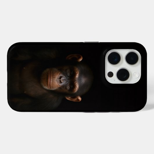 Black 4 Luxe iPhone 15 Pro Mate, Serene Chimpanzee Case-Mate iPhoneケース (裏面 (横))