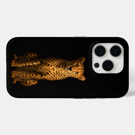 Black 4 Luxe iPhone 15 Pro Mate, Sleek Cheetah Case-Mate iPhoneケース (裏面 (横))