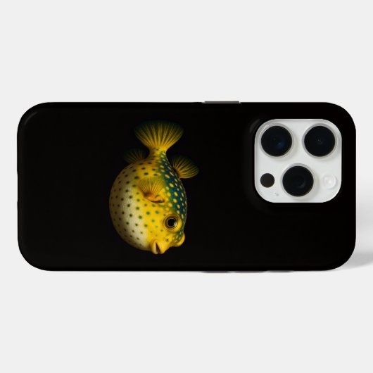 Black 4 Luxe iPhone 15 Pro Mate, Yellow Putterfish Case-Mate iPhoneケース (裏面 (横))