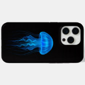 Black 4 Luxe iPhone 15 Pro Max、青いクラゲ Case-Mate iPhoneケース (裏面 (横))