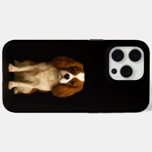 Black 4 Luxe iPhone 15 Pro Max, Cavalier Spaniel Case-Mate iPhoneケース (裏面 (横))