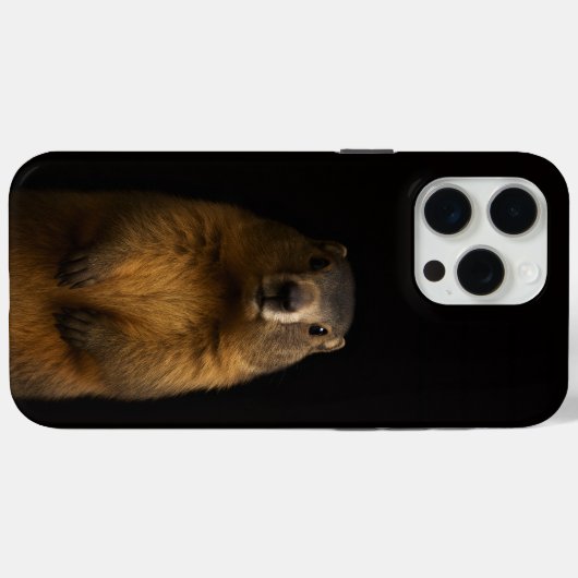 Black 4 Luxe iPhone 15 Pro Max, Fluffy Marmot Case-Mate iPhoneケース (裏面 (横))