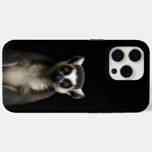 Black 4 Luxe iPhone 15 Pro Max, Gentle Lemur Case-Mate iPhoneケース (裏面 (横))
