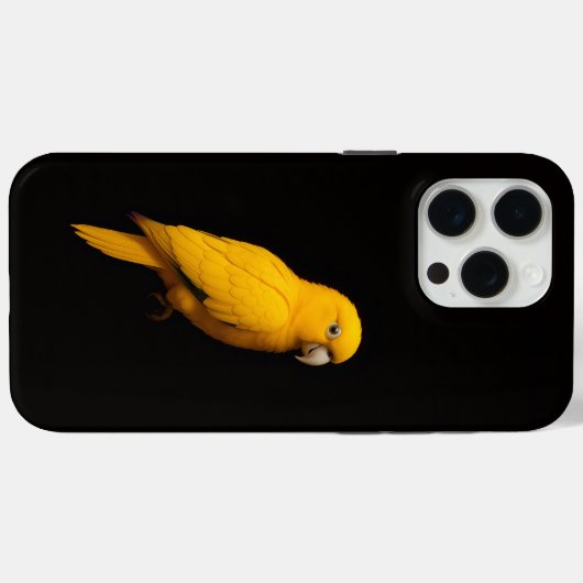 Black 4 Luxe iPhone 15 Pro Max, Golden Parakeet Case-Mate iPhoneケース (裏面 (横))