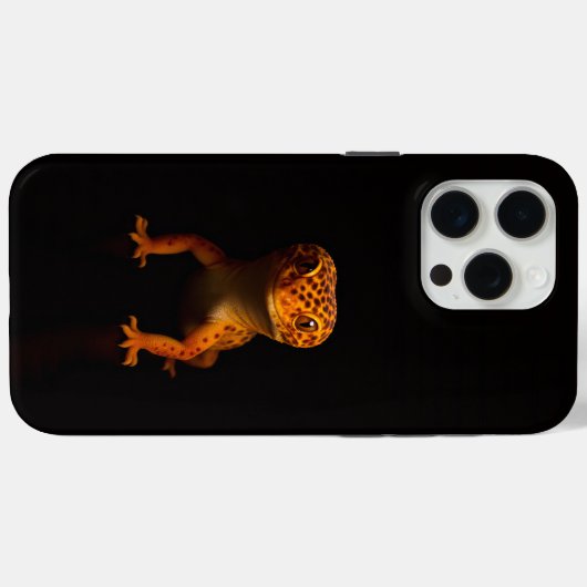 Black 4 Luxe iPhone 15 Pro Max, Leopard Gecko Case-Mate iPhoneケース (裏面 (横))