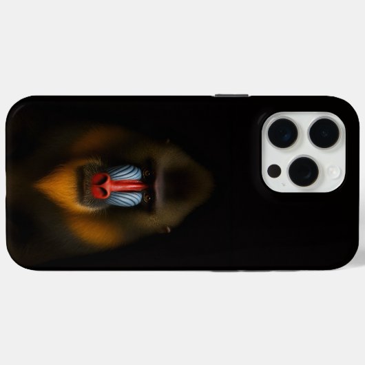 Black 4 Luxe iPhone 15 Pro Max, Mandrill Monkey Case-Mate iPhoneケース (裏面 (横))