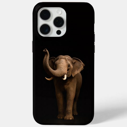 Black 4 Luxe iPhone 15 Pro Max, Mighty Elephant Case-Mate iPhoneケース (裏面)