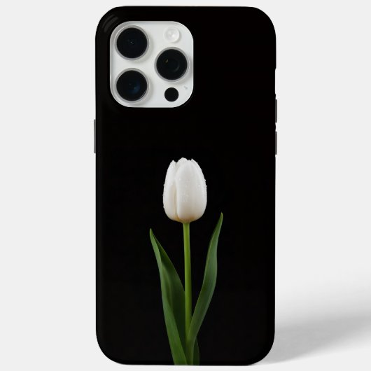 Black 4 Luxe iPhone 15 Pro Max, Pearl White Tulip Case-Mate iPhoneケース (裏面)