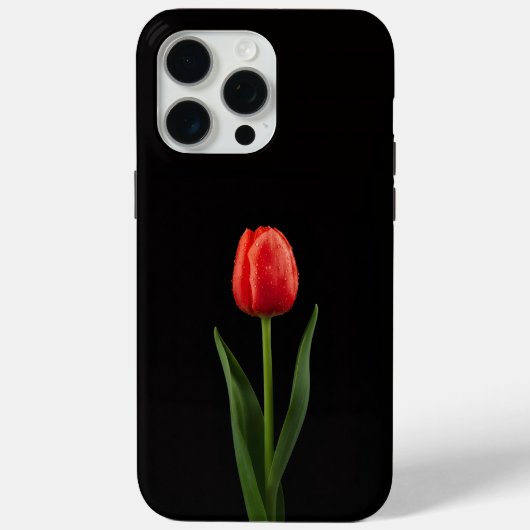 Black 4 Luxe iPhone 15 Pro Max, Ruby Red Tulip Case-Mate iPhoneケース (裏面)