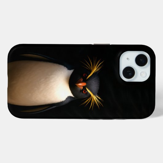 Black 4 Luxe iPhone 15, Rockhopper Penguin Case-Mate iPhoneケース (裏面 (横))