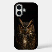Black 4 Luxe iPhone 16 Case-Mate, Golden Eye Owl
