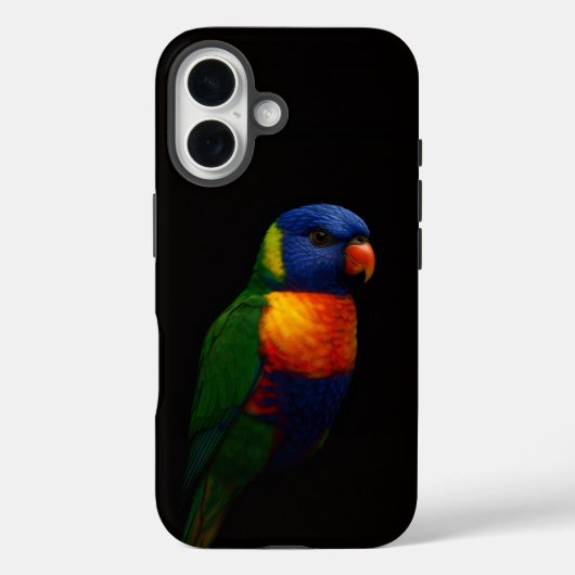 Black 4 Luxe iPhone 16 Case-Mate, Lorikeet Parrot Case-Mate iPhoneケース (裏面)