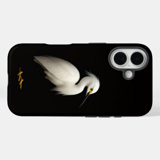 Black 4 Luxe iPhone 16 Case-Mate, Snowy Egret Case-Mate iPhoneケース (裏面 (横))