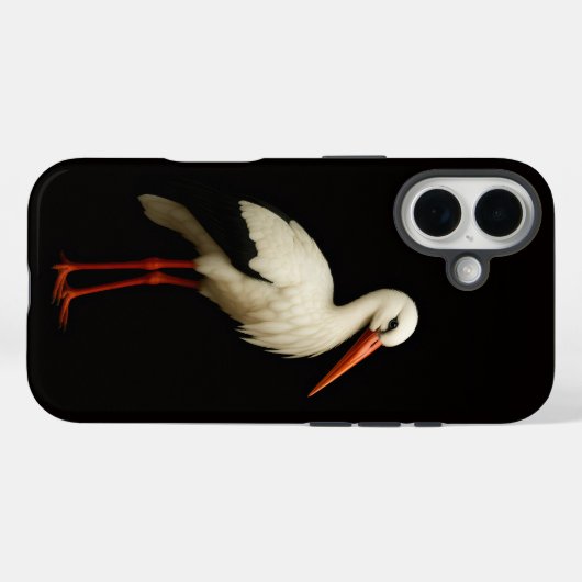 Black 4 Luxe iPhone 16 Mate, Graceful Stork Case-Mate iPhoneケース (裏面 (横))