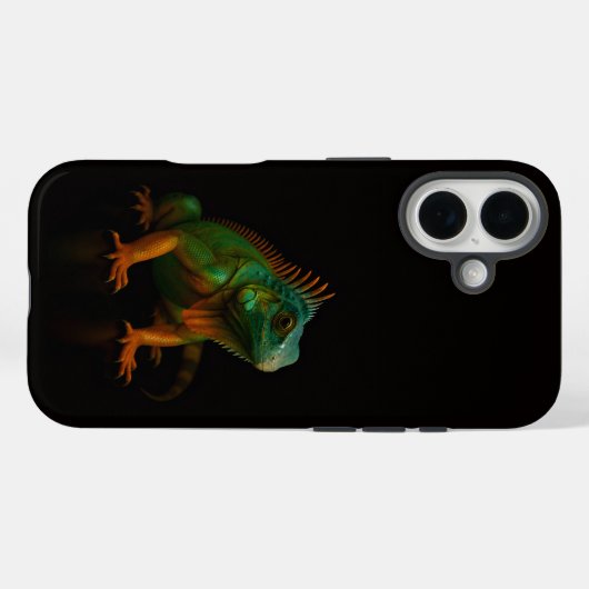 Black 4 Luxe iPhone 16 Mate, Green Iguana Case-Mate iPhoneケース (裏面 (横))