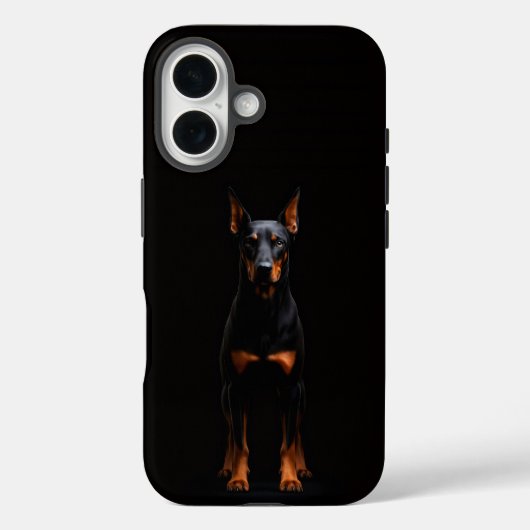Black 4 Luxe iPhone 16 Mate, Guardian Doberman Dog Case-Mate iPhoneケース (裏面)