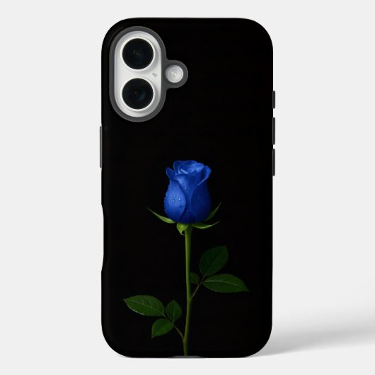 Black 4 Luxe iPhone 16 Mate, Midnight Blue Rose Case-Mate iPhoneケース (裏面)