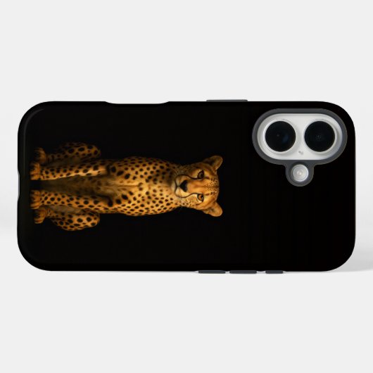 Black 4 Luxe iPhone 16 Mate, Sleek Cheetah Case-Mate iPhoneケース (裏面 (横))