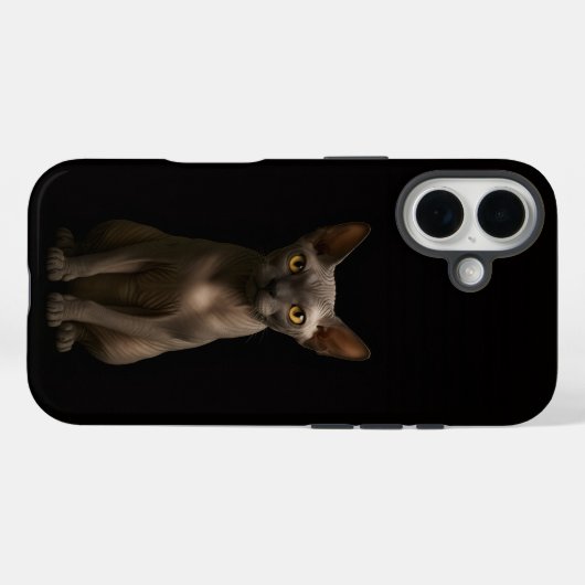 Black 4 Luxe iPhone 16 Mate, Sphynx Cat Case-Mate iPhoneケース (裏面 (横))