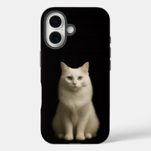 Black 4 Luxe iPhone 16 Mate, Turkish Angora Cat