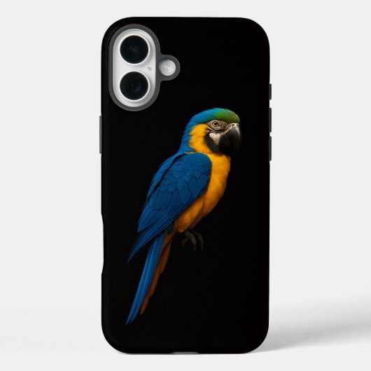 Black 4 Luxe iPhone 16 Plus, Blue Yellow Macaw Case-Mate iPhoneケース (裏面)