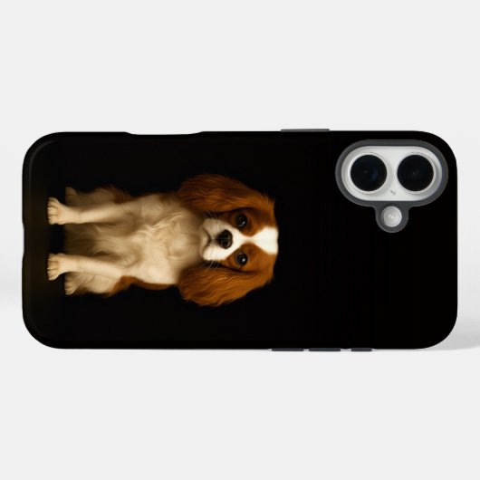 Black 4 Luxe iPhone 16 Plus, Cavalier Spaniel Case-Mate iPhoneケース (裏面 (横))