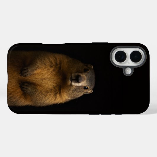 Black 4 Luxe iPhone 16 Plus, Fluffy Marmot Case-Mate iPhoneケース (裏面 (横))