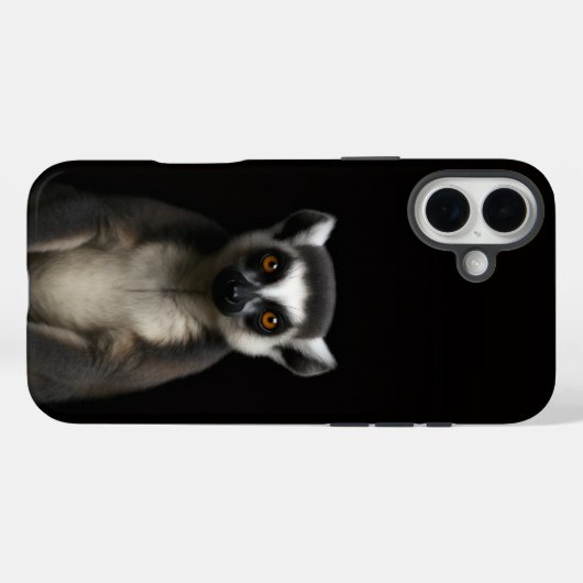 Black 4 Luxe iPhone 16 Plus, Gentle Lemur Case-Mate iPhoneケース (裏面 (横))