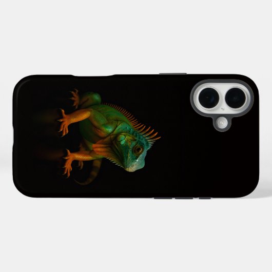 Black 4 Luxe iPhone 16 Plus, Green Iguana Case-Mate iPhoneケース (裏面 (横))
