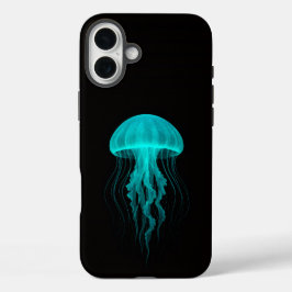 Black 4 Luxe iPhone 16 Plus, Green Jellyfish iPhone 16 Plusケース