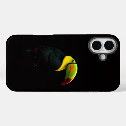 Black 4 Luxe iPhone 16 Plus, Keel Billed Tucan Case-Mate iPhoneケース (裏面 (横))
