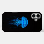 Black 4 Luxe iPhone 16 Plus Mate, Blue Jellyfish Case-Mate iPhoneケース (裏面 (横))