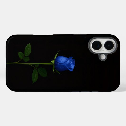 Black 4 Luxe iPhone 16 Plus, Midnight Blue Rose Case-Mate iPhoneケース (裏面 (横))