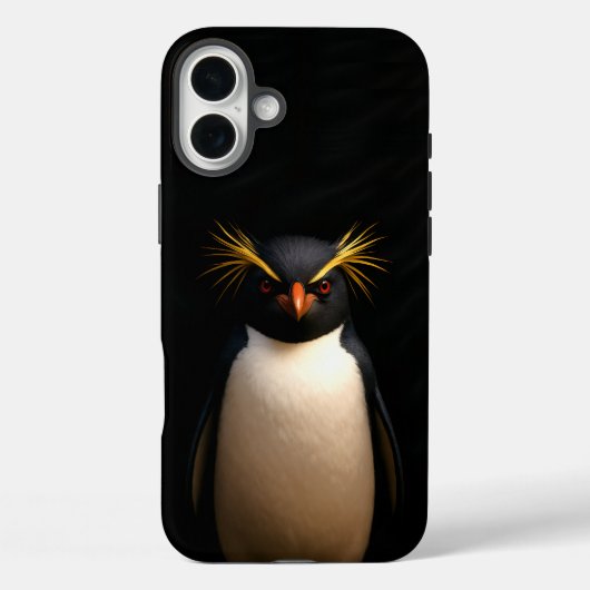 Black 4 Luxe iPhone 16 Plus, Rockhopper Penguin Case-Mate iPhoneケース (裏面)