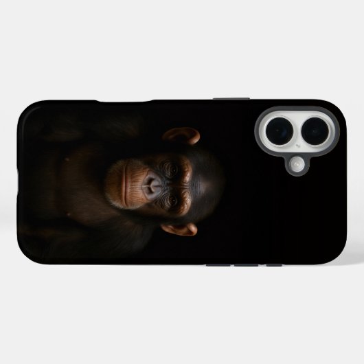 Black 4 Luxe iPhone 16 Plus, Serene Chimpanzee Case-Mate iPhoneケース (裏面 (横))
