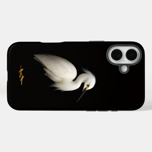 Black 4 Luxe iPhone 16 Plus, Snowy Egret Case-Mate iPhoneケース (裏面 (横))