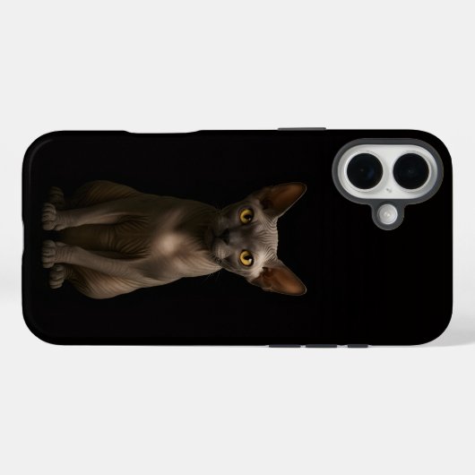 Black 4 Luxe iPhone 16 Plus, Sphynx Cat Case-Mate iPhoneケース (裏面 (横))