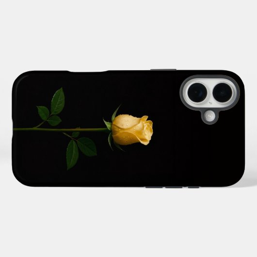 Black 4 Luxe iPhone 16 Plus, Sunlit Yellow Rose Case-Mate iPhoneケース (裏面 (横))