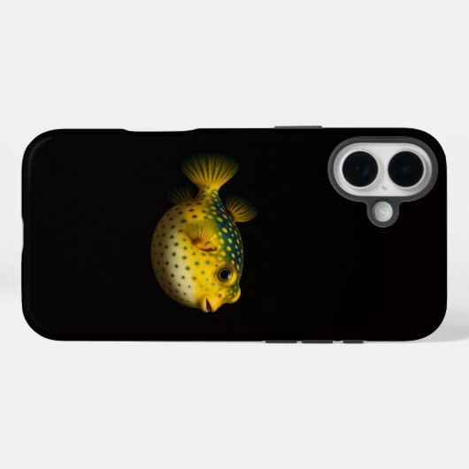 Black 4 Luxe iPhone 16 Plus, Yellow Putterfish Case-Mate iPhoneケース (裏面 (横))