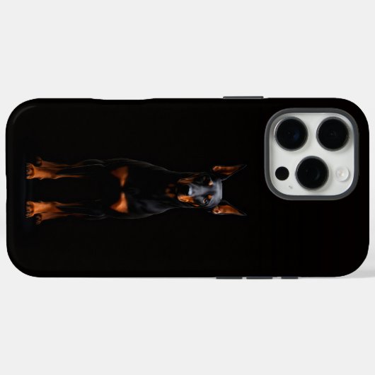 Black 4 Luxe iPhone 16 Pro Max, Guardian Doberman  Case-Mate iPhoneケース (裏面 (横))