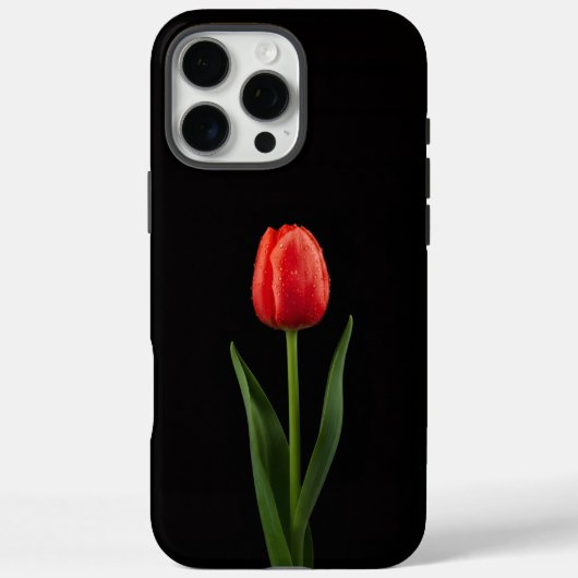 Black 4 Luxe iPhone 16 Pro Max, Ruby Red Tulip Case-Mate iPhoneケース (裏面)
