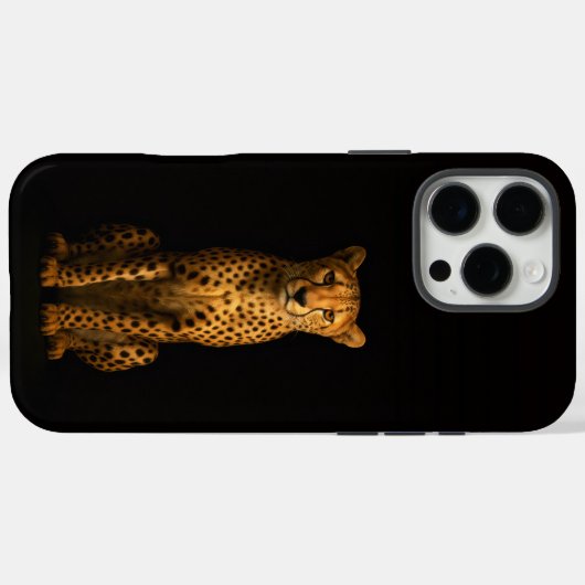 Black 4 Luxe iPhone 16 Pro Max, Sleek Cheetah Case-Mate iPhoneケース (裏面 (横))