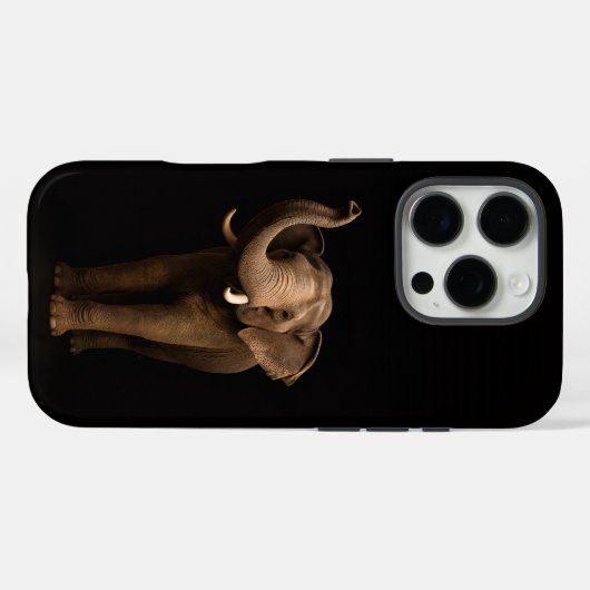 Black 4 Luxe iPhone 16 Pro, Mighty Elephant Case-Mate iPhoneケース (裏面 (横))