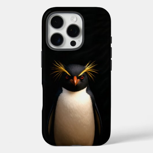 Black 4 Luxe iPhone 16 Pro, Rockhopper Penguin Case-Mate iPhoneケース (裏面)