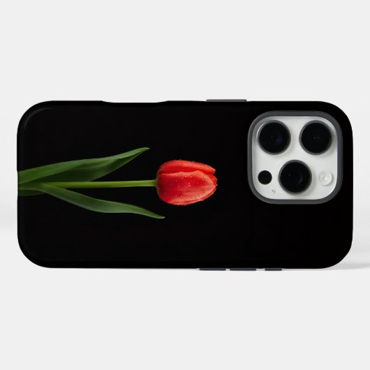 Black 4 Luxe iPhone 16 Pro, Ruby Red Tulip Case-Mate iPhoneケース (裏面 (横))