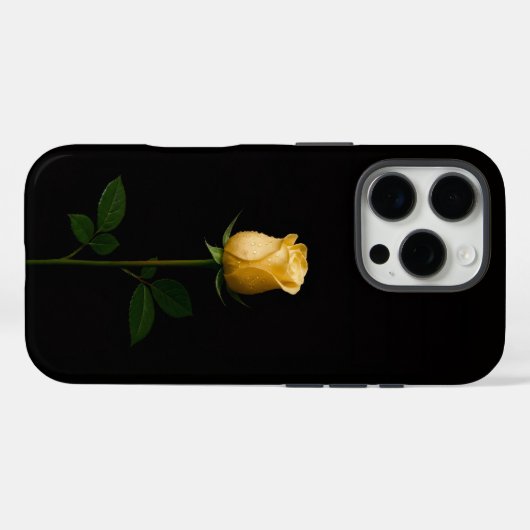 Black 4 Luxe iPhone 16 Pro, Sunlit Yellow Rose Case-Mate iPhoneケース (裏面 (横))