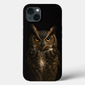 Black 4 Luxe iPhone Case, Golden-Eyed Owl Case-Mate iPhoneケース (裏面)