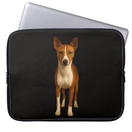 Black 4 Luxe Laptop Sleeve, Classy Basenji Dog ラップトップスリーブ