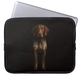Black 4 Luxe Laptop Sleeve, German Pointer Dog ラップトップスリーブ