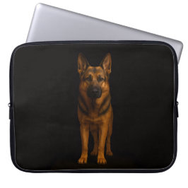 Black 4 Luxe Laptop Sleeve, German Shepherd Dog ラップトップスリーブ